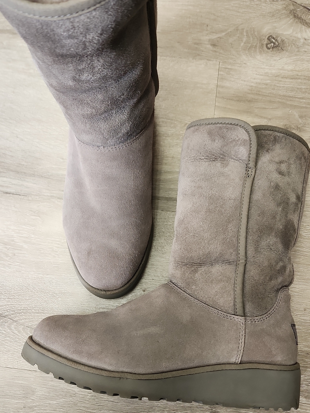 UGG Women's Suede Mid-Calf Boots in Gray Taupe